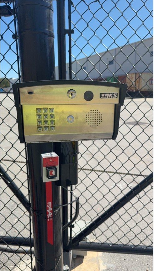 Gate entry call box with camera and keypad